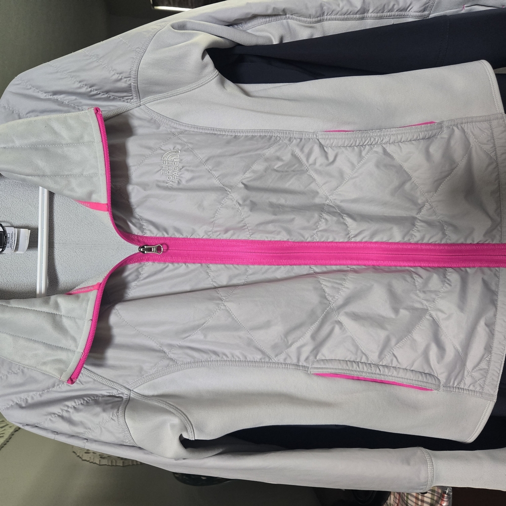 The North Face Gray and Pink Ski Jacket Insulated Weather-Resistant